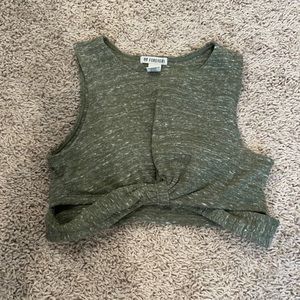 Sports bra with bottom cut out